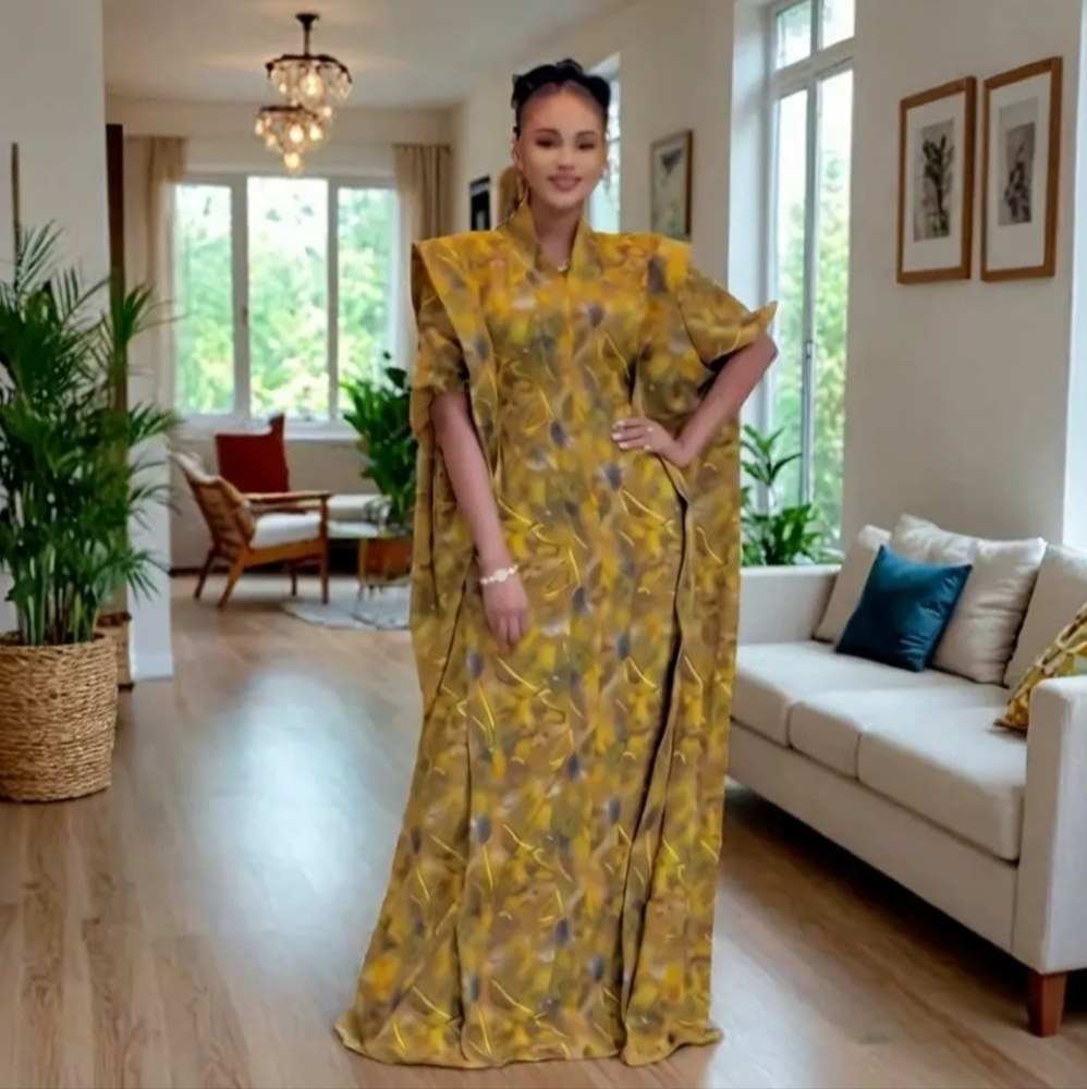 Boubou dress for women, free size or one size,yellow, red,blue, green